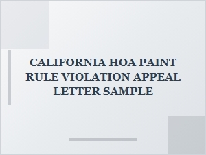 How to Appeal a California Hoa Paint Rule Violation